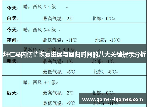 拜仁马内伤情恢复进展与回归时间的八大关键提示分析