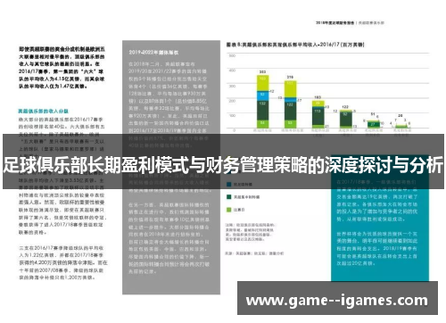 足球俱乐部长期盈利模式与财务管理策略的深度探讨与分析 足球俱乐部长期盈利模式与财务管理策略的深度探讨与分析