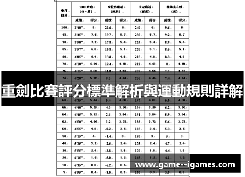 重劍比賽評分標準解析與運動規則詳解 重劍比賽評分標準解析與運動規則詳解